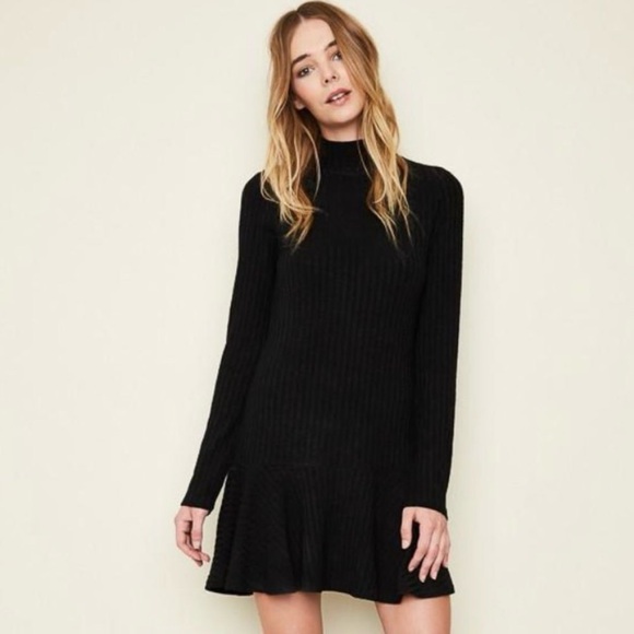 Madewell Dresses & Skirts - MADEWELL Black City Block Ribbed Mock Neck Dress